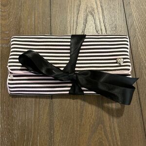 Victoria's Secret Black and Pink Striped makeup or jewelry traveling case